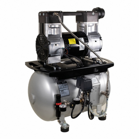 Rocking Piston Compressor System, 2 hp, 5.5 cfm, 120 psi Max Op Pressure, 230V