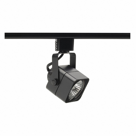 Track Lighting Head, Incandescent, Black, 50 W Max Watt, 2 1/4 Inch Dia