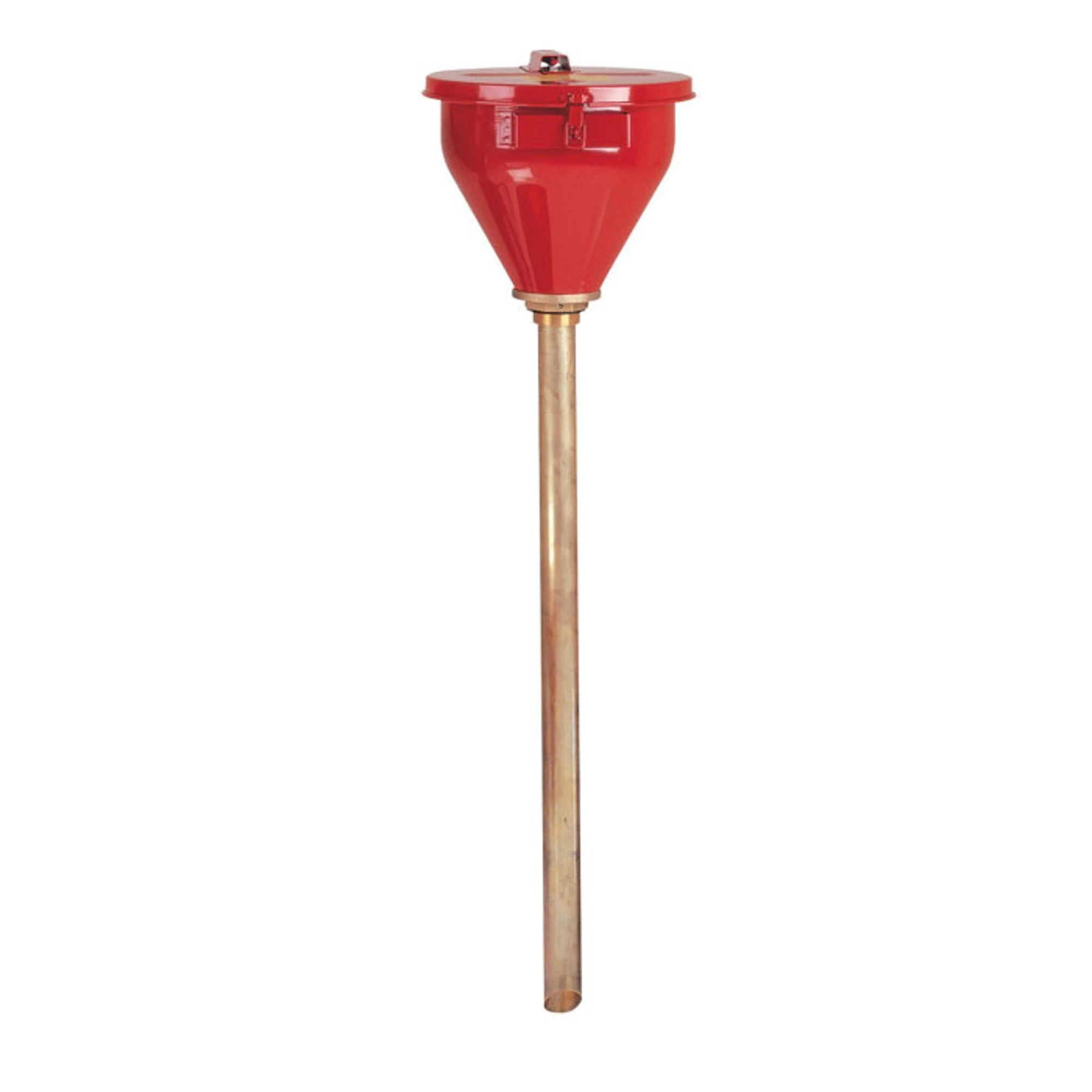 JUSTRITE 08208 Steel Drum Funnel, 37 Inch Length x 10-3/4 Inch Diameter, Red | AH8LGH 38VY28