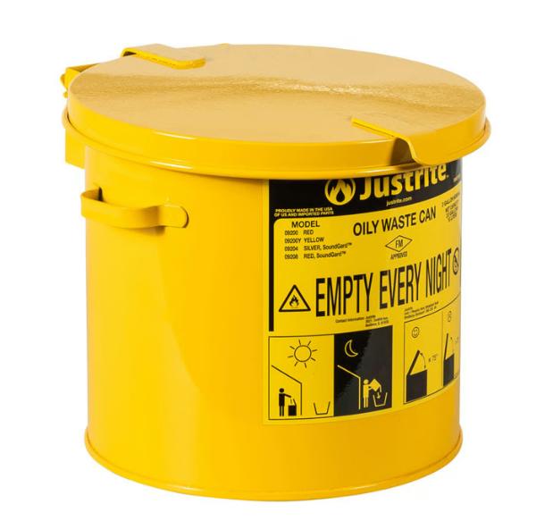Countertop Oily Waste Can, 2 Gallon, Yellow