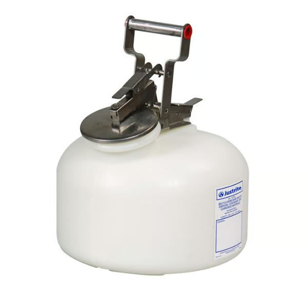 Contenedor de seguridad para corrosivos/ácidos, 2 galones, blanco, polietileno
