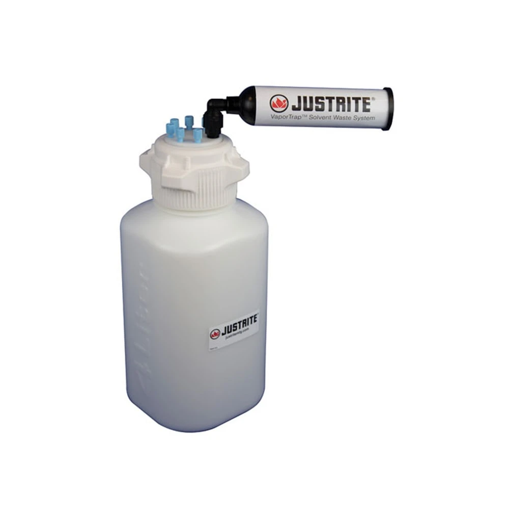 JUSTRITE 12800 Carboy With Filter Kit, 1/8 Inch Tubing, 4L, 83mm Cap, 6 Ports, HDPE | CD8DJB