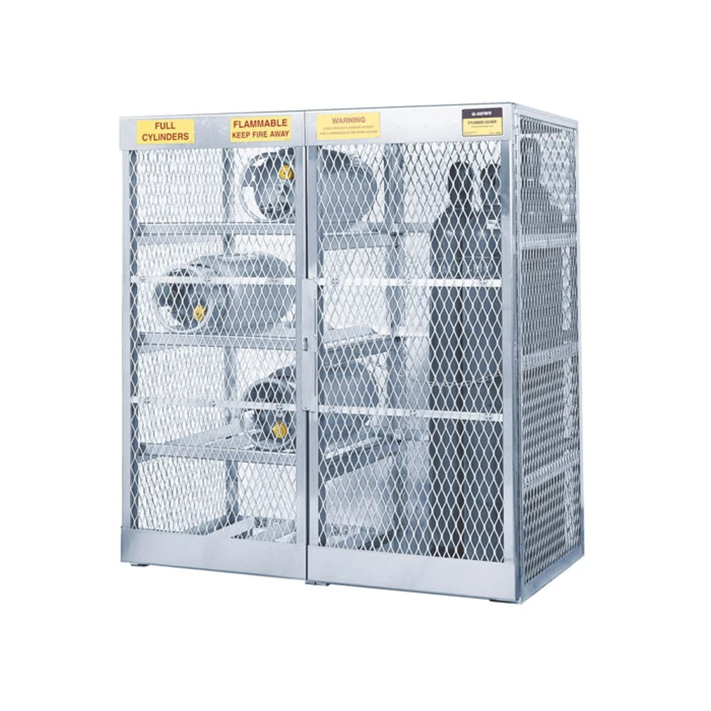 JUSTRITE 23008 Gas Cylinder Cabinet Locker Combo, 65 x 60 x 32 Inch Size, Aluminium | AD8BJY 4HTP9