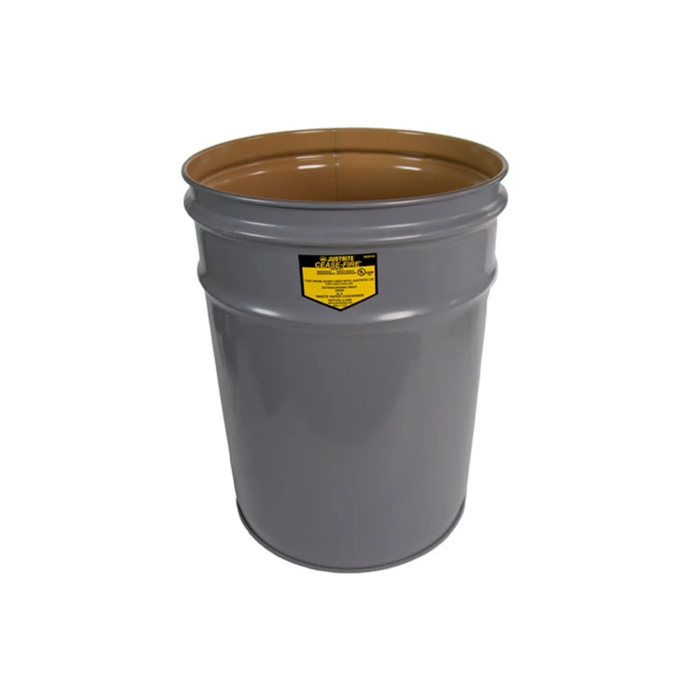 JUSTRITE 26040 Waste Receptacle, 4-1/2 Gallon, Metal, Gray | AA6QVU 14N866