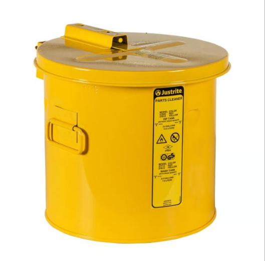 Dip Tank for Cleaning Part, Benchtop, 8 Gallon, Steel, Yellow