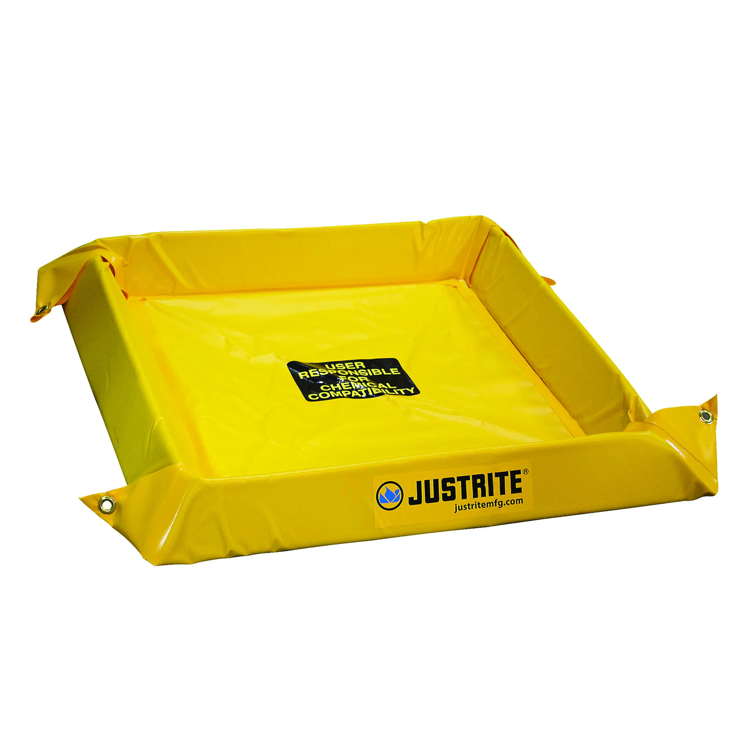 JUSTRITE 28400 Spill Berm, 2 Feet Length x 2 Feet Width x 4 Inch Height, Yellow | AG3EAM JEN28400YL
