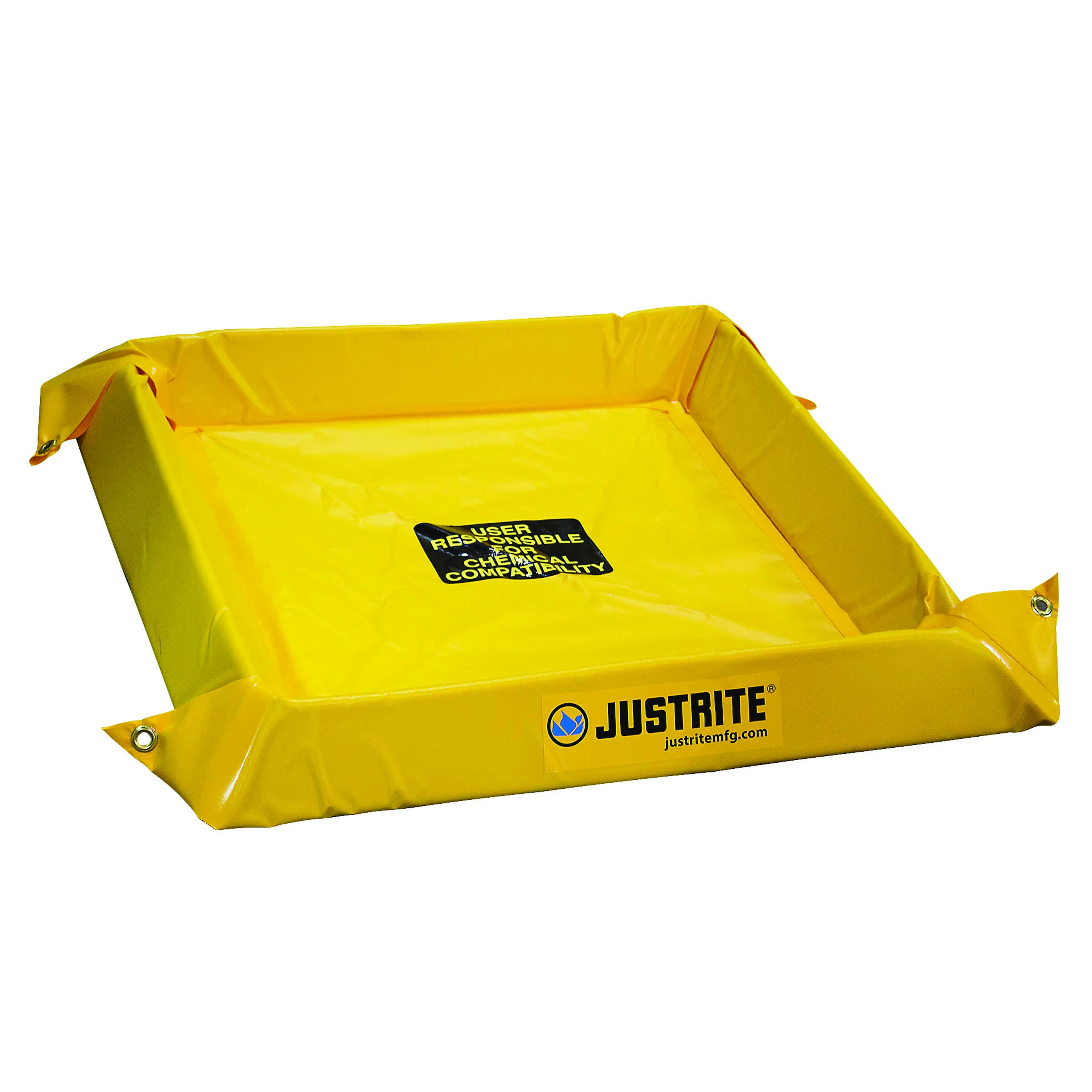 JUSTRITE 28406 Spill Berm, 4 Feet Length x 4 Feet Width x 4 Inch Height, Yellow | AG3EAQ JEN28406YL