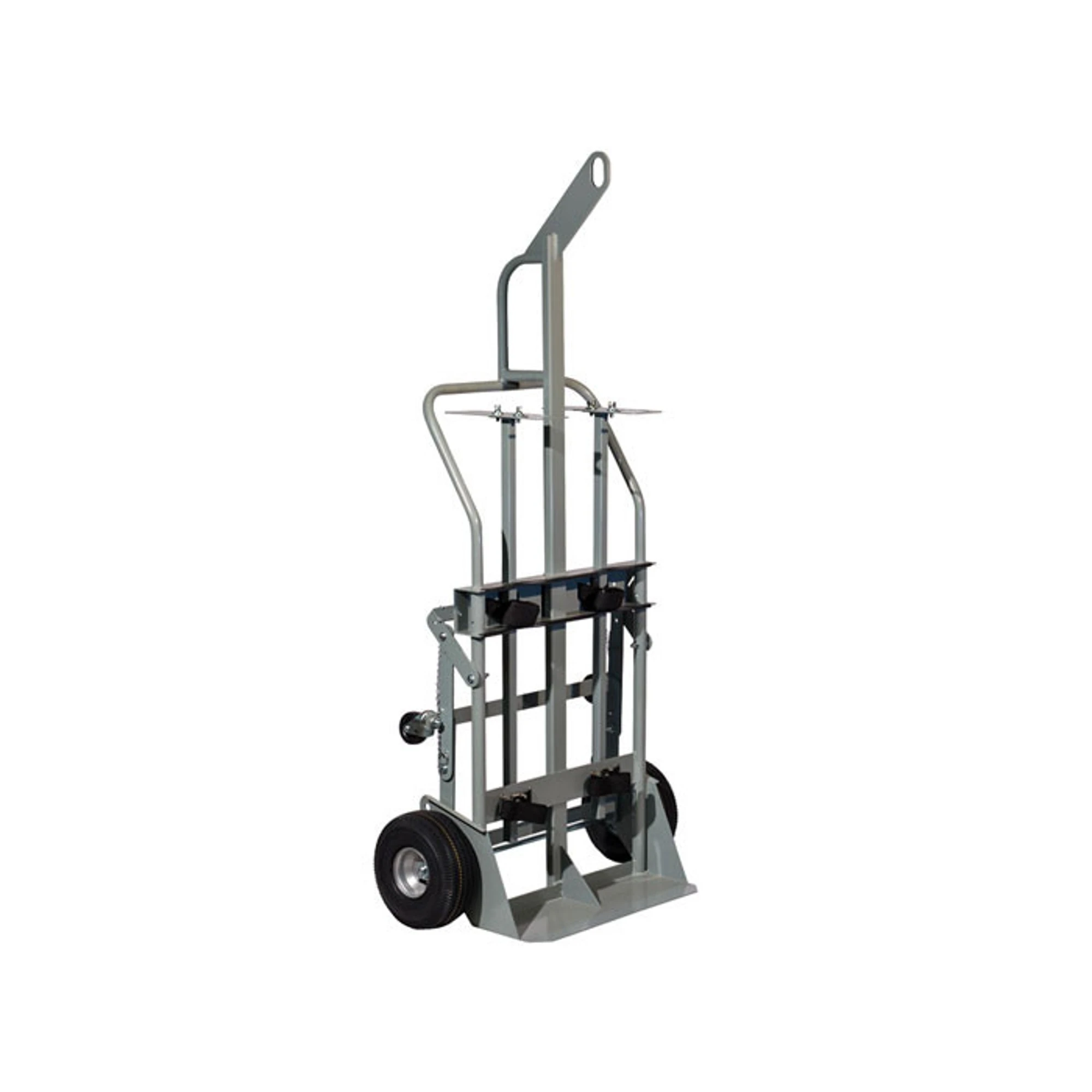 JUSTRITE 35026 Gas Cylinder Hand Truck With Hoist Ring, 2 Cylinders, 10.5 Inch Pneumatic Wheels, 4 Wheels | CD8DCV