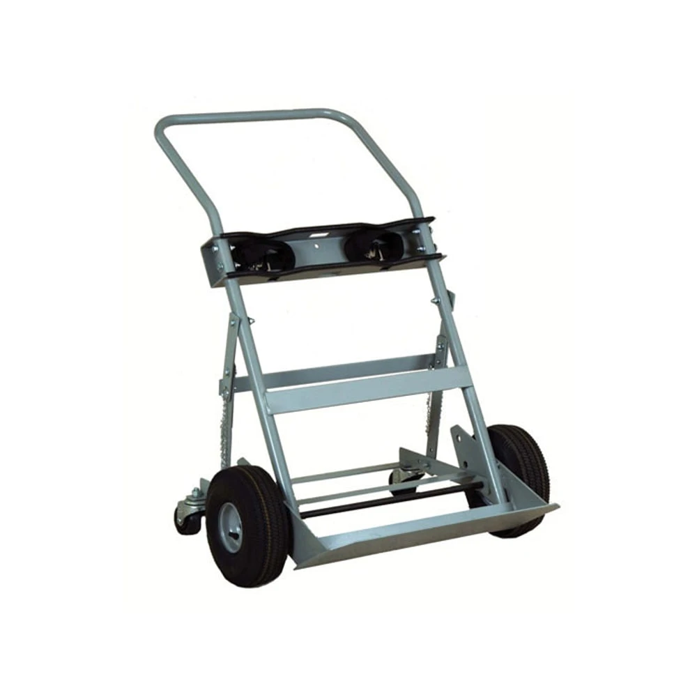 JUSTRITE 35032 Gas Cylinder Hand Truck, 10.5 Inch Pneumatic Wheels, 2 Cylinders, 4 Wheels | CD8DCY