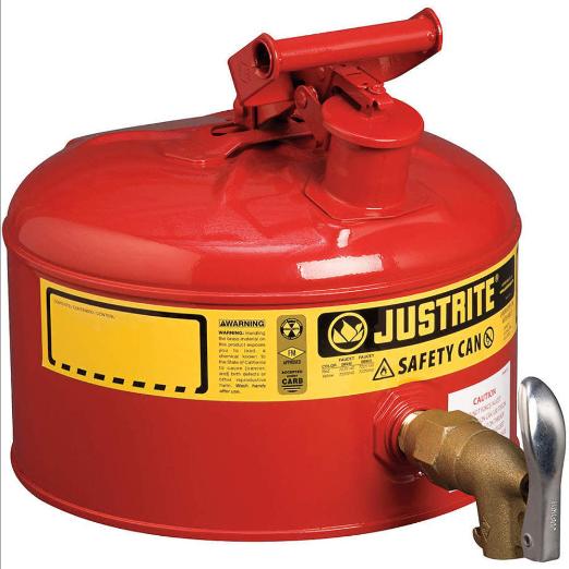 Tanica di sicurezza per laboratori, rubinetto, tipo I, 2-1/2 galloni, rossa