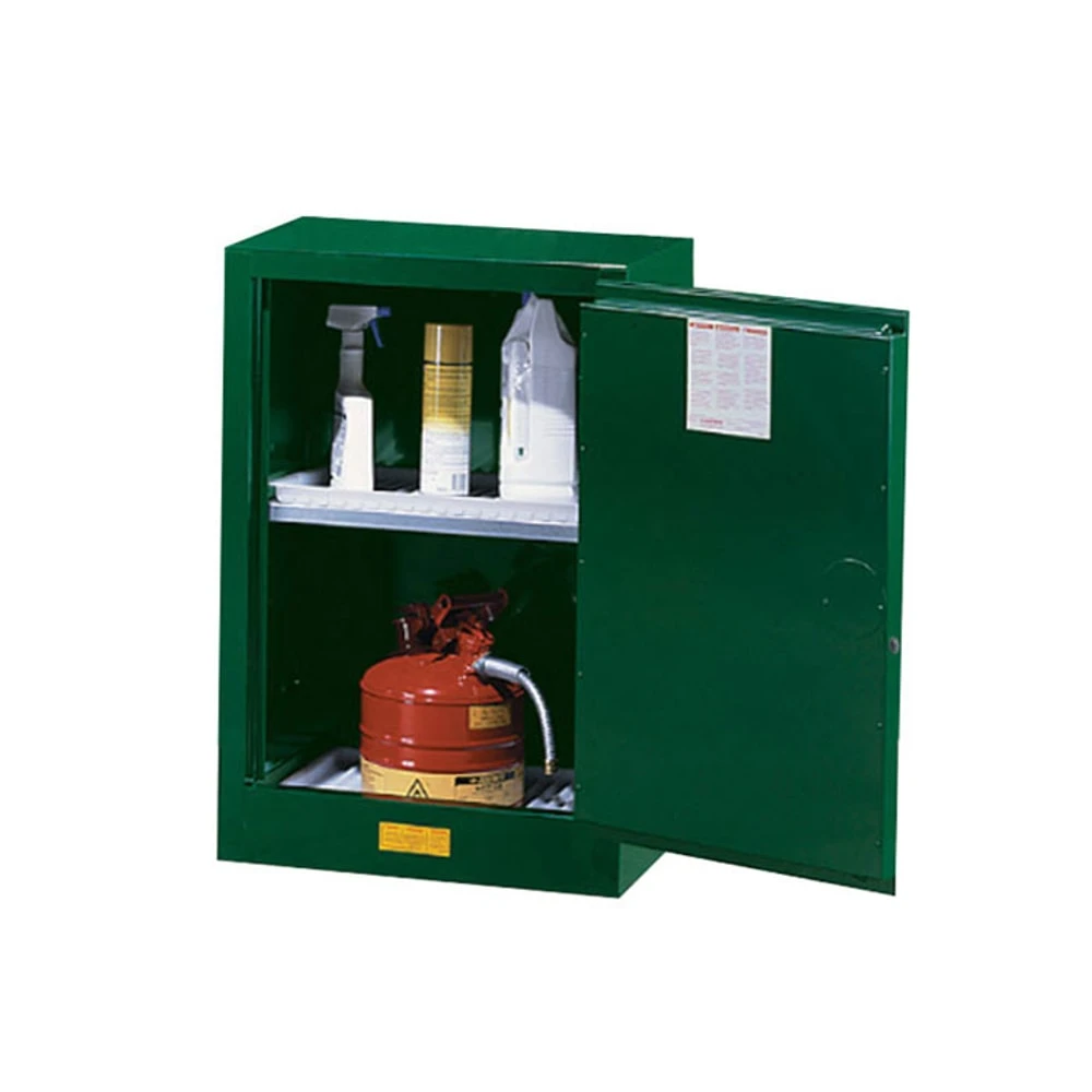 JUSTRITE 891224 Pesticide Safety Cabinet, 1 Shelf, 1 Door, Self-Close, 12 Gallon, Green | AA6ABK 13M531