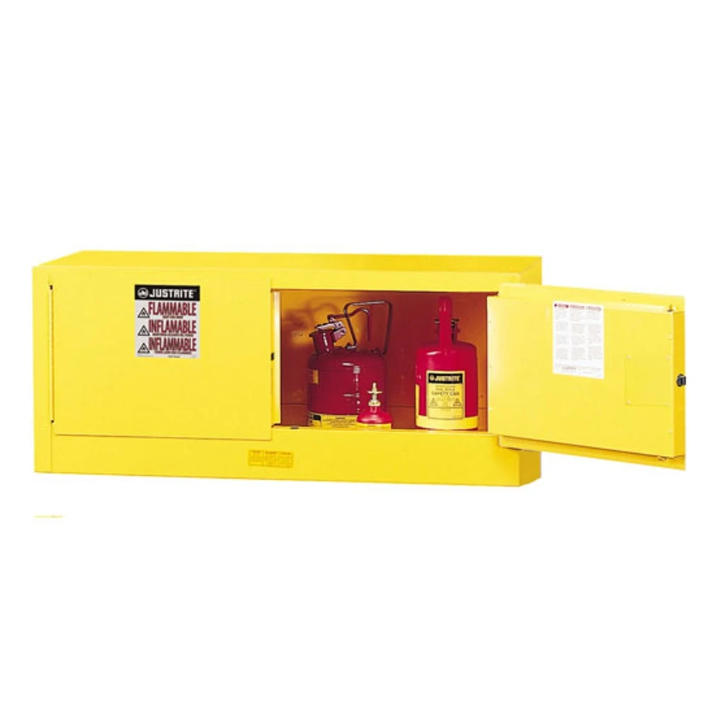 JUSTRITE 891300 Safety Cabinet, 12 Gallon, Manual Close, 43 x 18 x 18 Inch Size, 2 Doors, Yellow | CD8CQK JCB8913001, 8913001