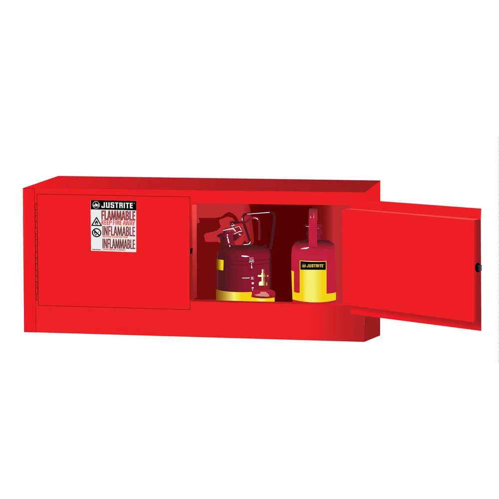 JUSTRITE 891301 Flammable Safety Cabinet, 2 Doors, Manual Close, 12 Gallon, Red | CD8CQL 8913011