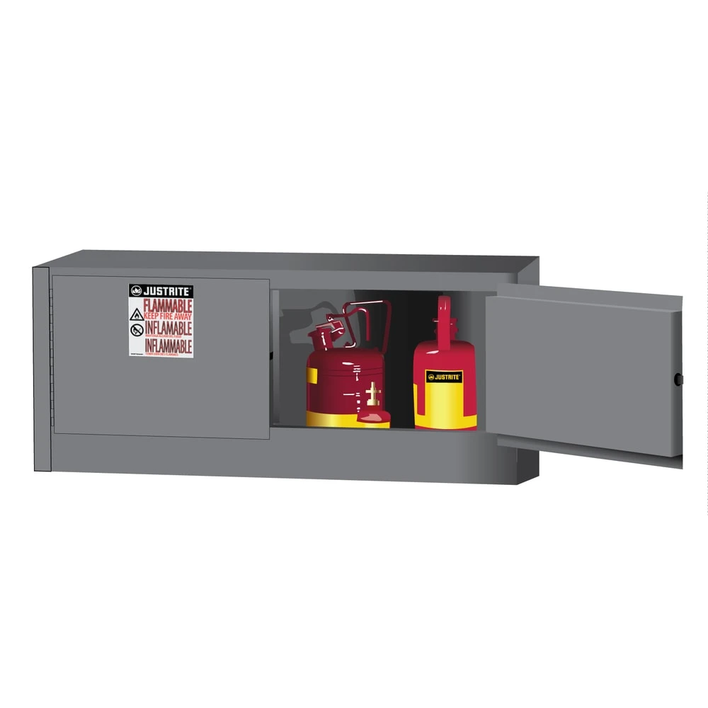 JUSTRITE 891303 Flammable Safety Cabinet, 12 Gallon, 2 Doors, Manual Close, Gray | CD8CQN 8913031