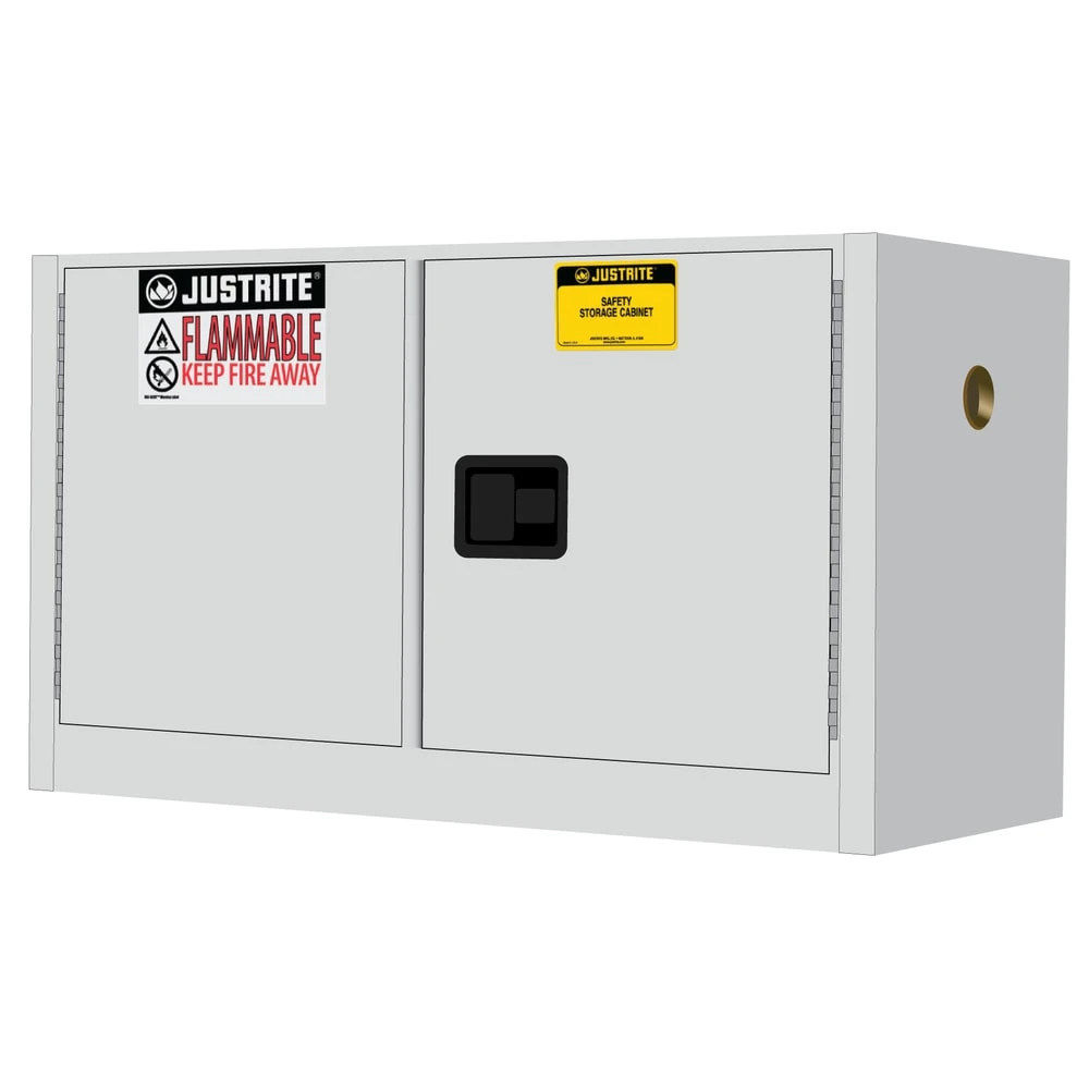 JUSTRITE 891705 Flammable Safety Cabinet, 1 Shelf, 2 Doors, Manual Close, 17 Gallon, White | CD8CRL 8917051