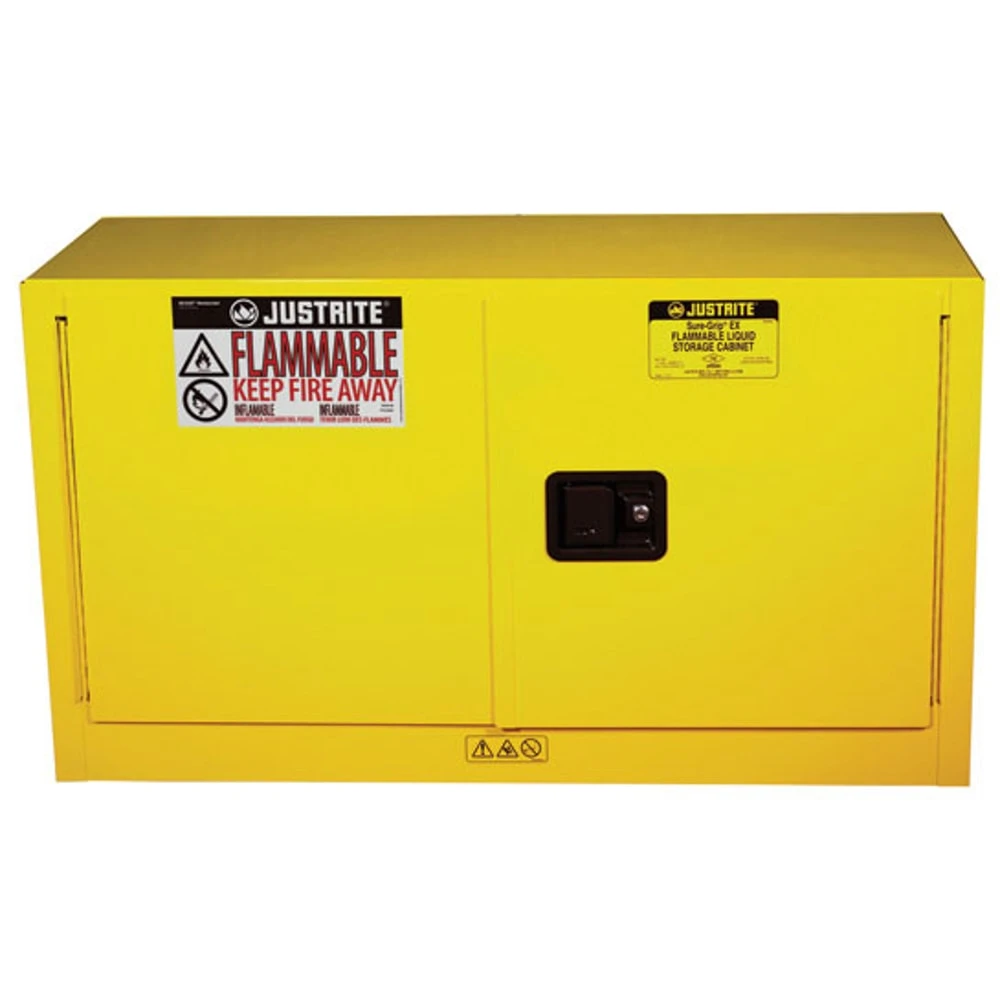JUSTRITE 891720 Safety Cabinet, 2 Doors, Self Close, 64L Capacity, 610 x 1092 x 457mm Size, Yellow | AB4LFB JCB8917201, 8917201