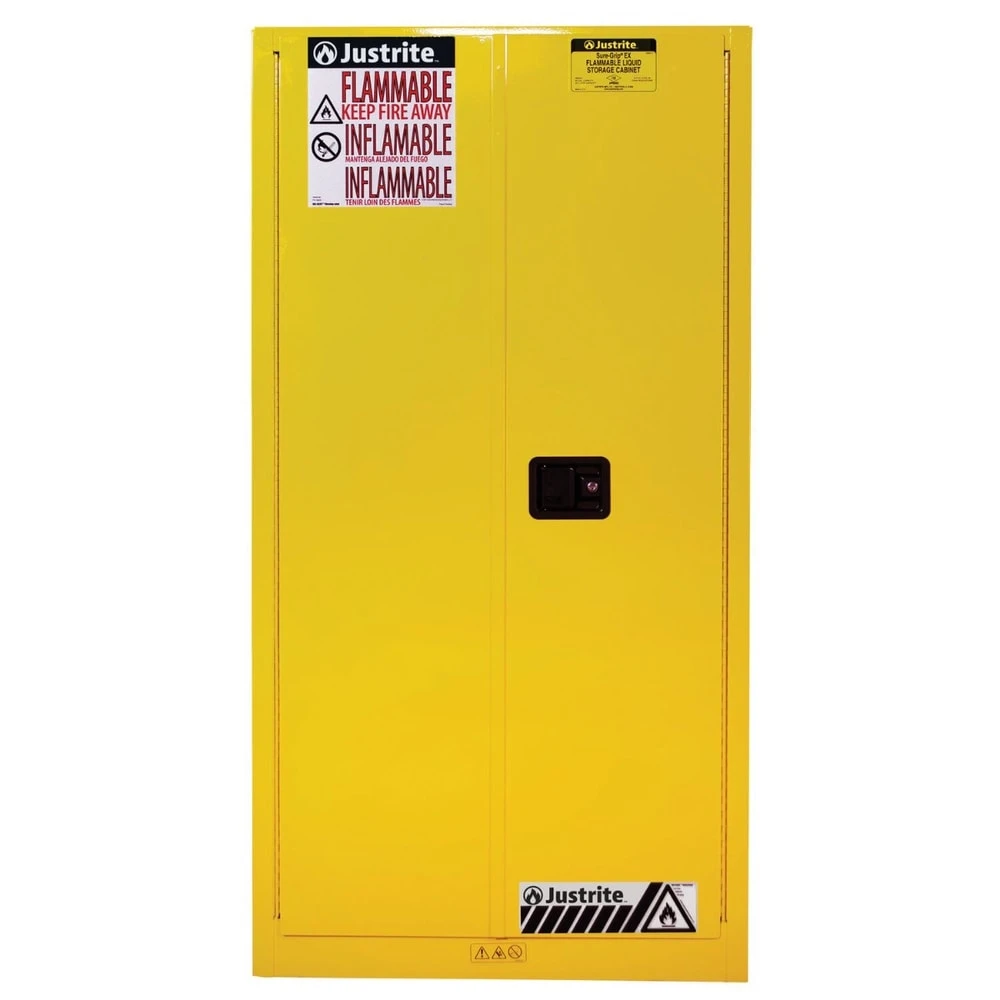 JUSTRITE 896020 Flammable Safety Cabinet, Self Close, 60 Gallon, 1651 x 864 x 864 mm Size, Yellow | AB4LEB JCB8960201, 8960201