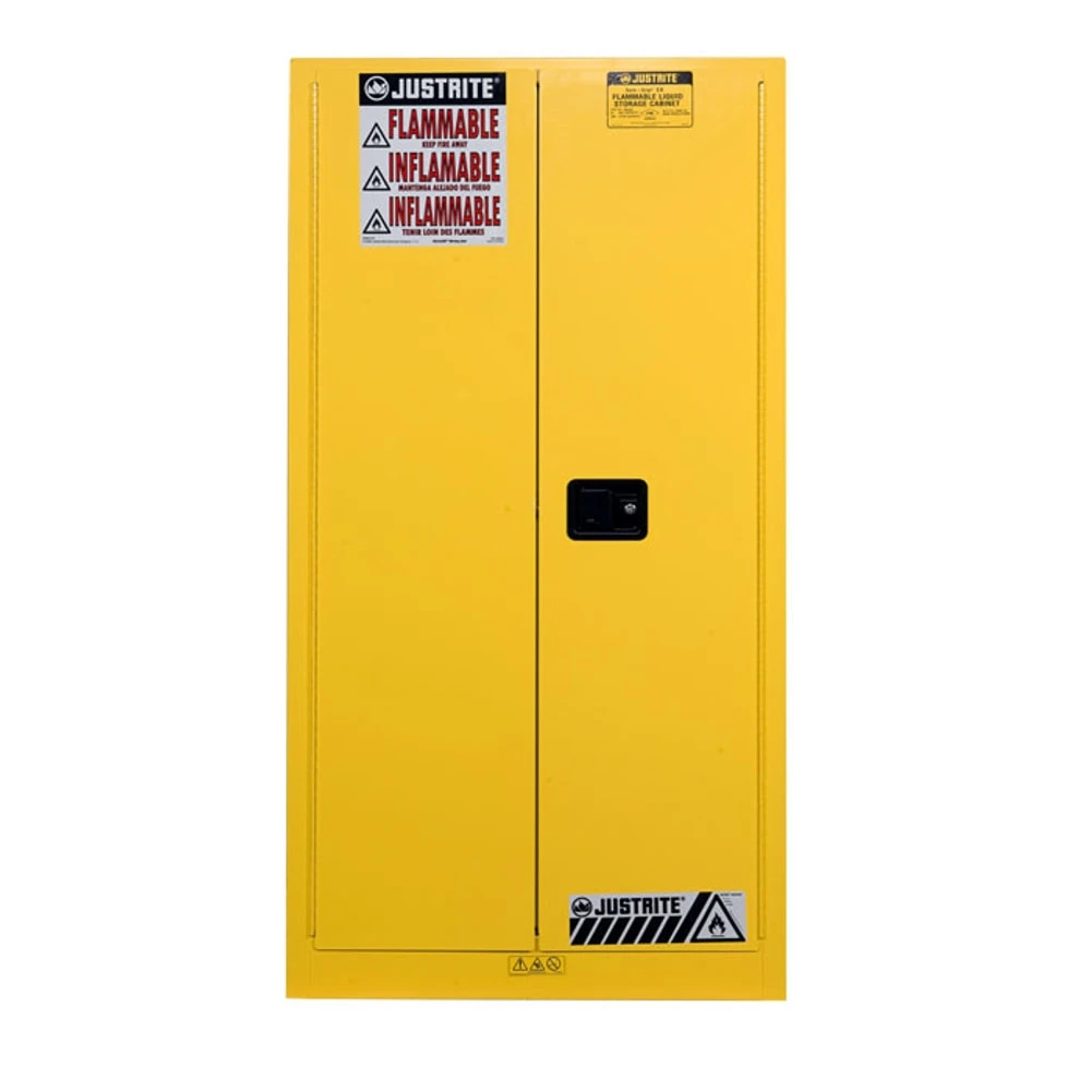 JUSTRITE 896200 Drum Safety Cabinet, Manual Close, 200L Capacity, 1651 x 864 x 864mm Size, Yellow | AB4LED JCB8962001, 8962001