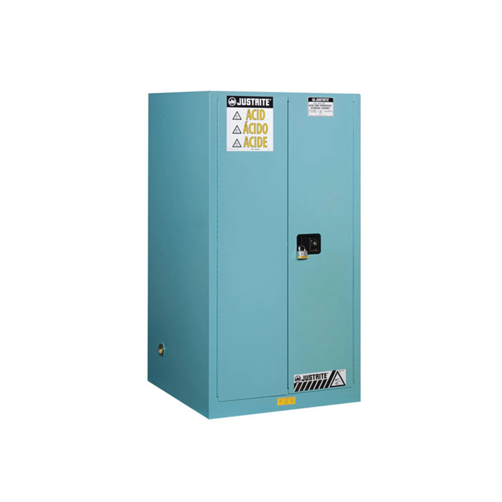 JUSTRITE 899022 Corrosive/Acid Safety Cabinet, Self Close, 341L, 1651 x 1092 x 864mm Size, Blue | AA6ADG JCB8990221, 8990221