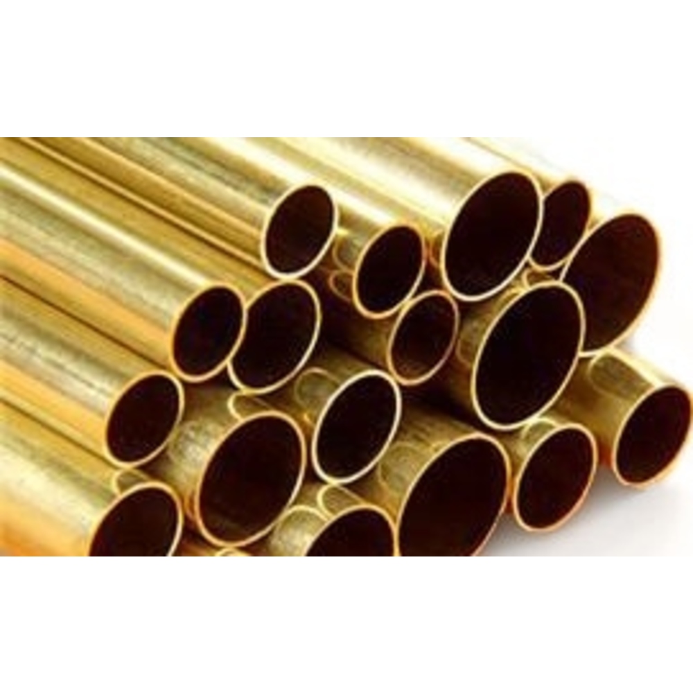 Tube, Round, 1/8 Inch Dia., 0.014 Inch Wall, 36 Inch Length, Brass, Pack Of 5