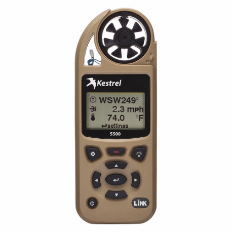 Weather Meter, 5500, Desert Tan to With Bluetooth LiNK & Vane-Mount, IP67, 0.4 to 89 mph