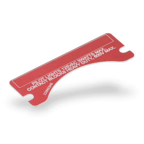 Legend Plate, Aluminum, Rectangular, Red Field, Red Background