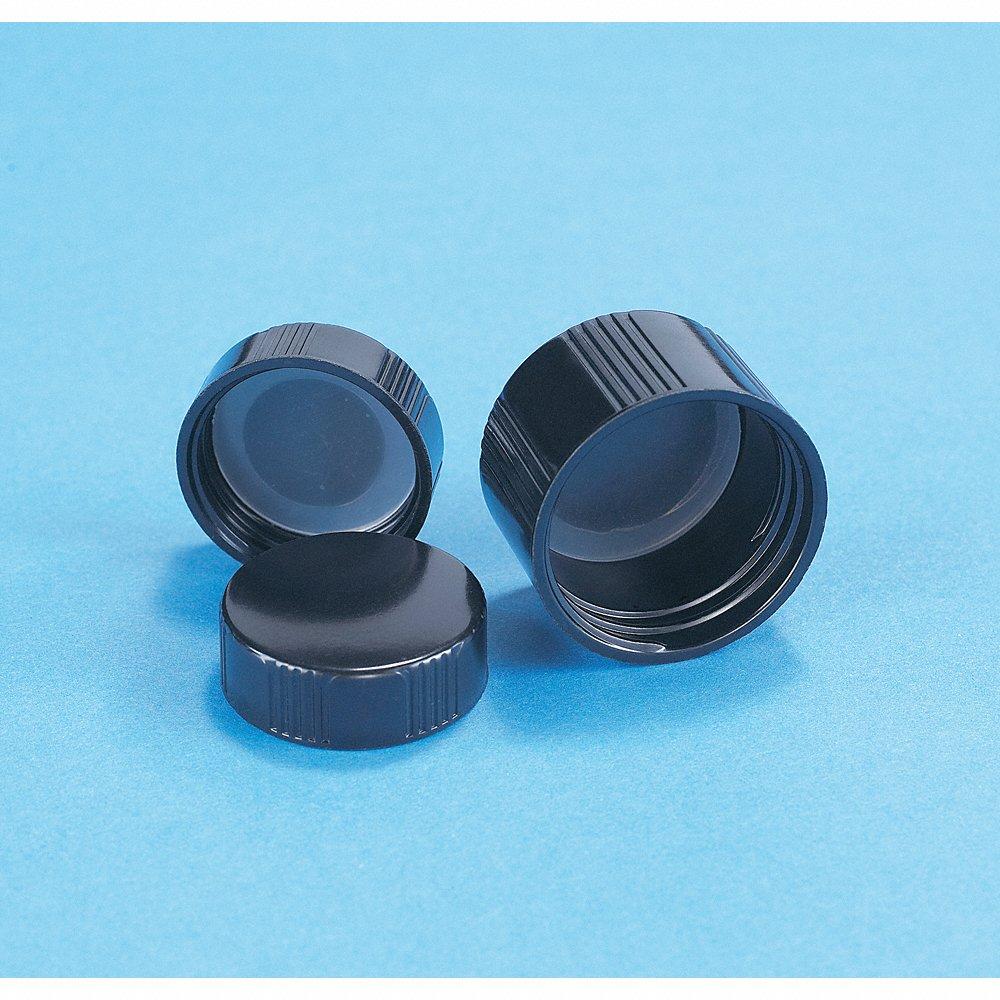 Phenolic Cap, 89-400 mm Labware Screw Closure Size, Polyethylene, Solid, 144Pk