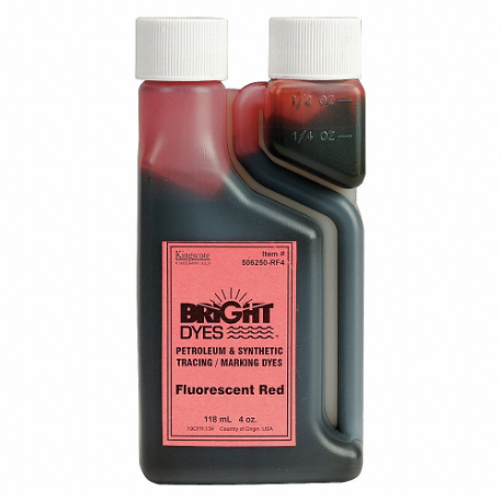 Tinte trazador líquido, rojo, tamaño de contenedor de 4 onzas, tinte de rastreo de agua, inmediato, fluorescente