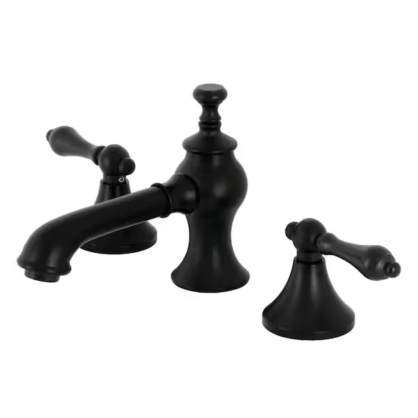 KC7060AL Vintage 8 Inch Widespread Bathroom Faucet, Matte Black