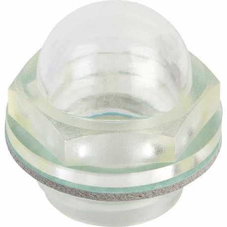 Domed Oil Level Sight Plug, Polyamide, 36 mm Hex Width, 42 mm Flange Dia, Nbr