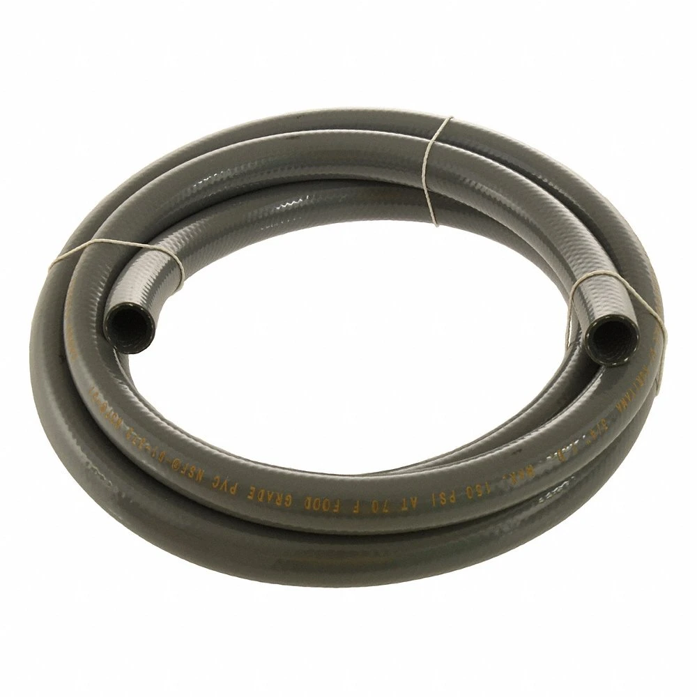 Suction and Discharge Hose, 1/2 Inch Hose Inside Dia, 100 ft Hose Length, 200 PSI, Grey