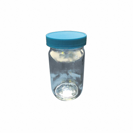 Botella, capacidad de material de laboratorio de 8 oz, vidrio de cal sodada tipo III, PTFE, paquete de 12