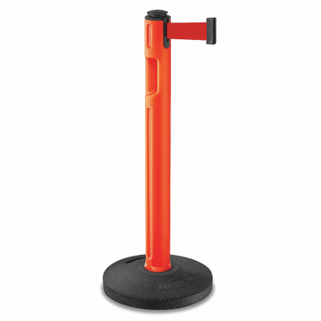 Barrier Post With Belt, High Density Polyethylene, Textured, 38 1/4 Inch Post Height