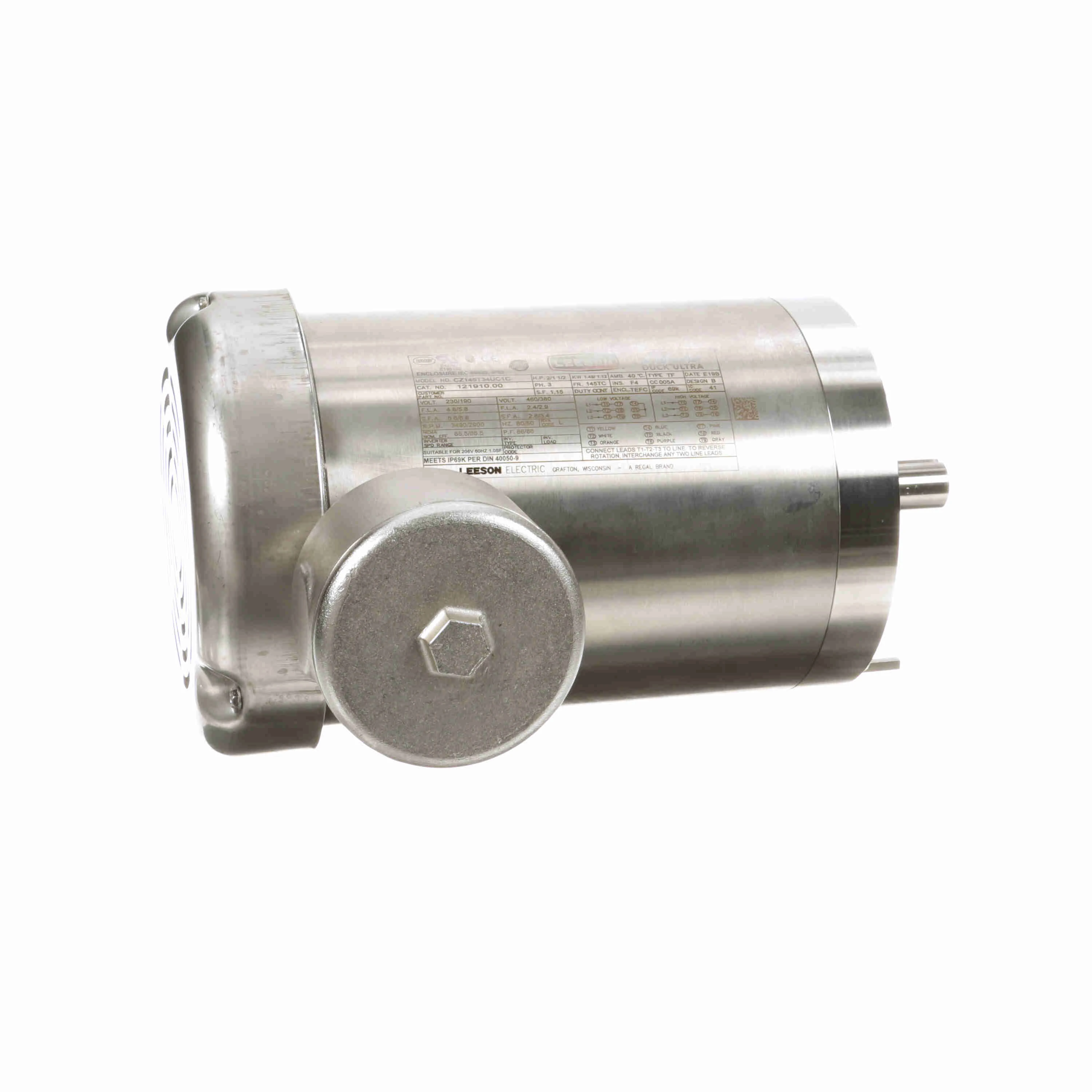 LEESON 121910.00 CZ145T34UC1C Washdown Motor 50-60 Hertz | AJ2RKM 52ZW28 / CZ145T34UC1C