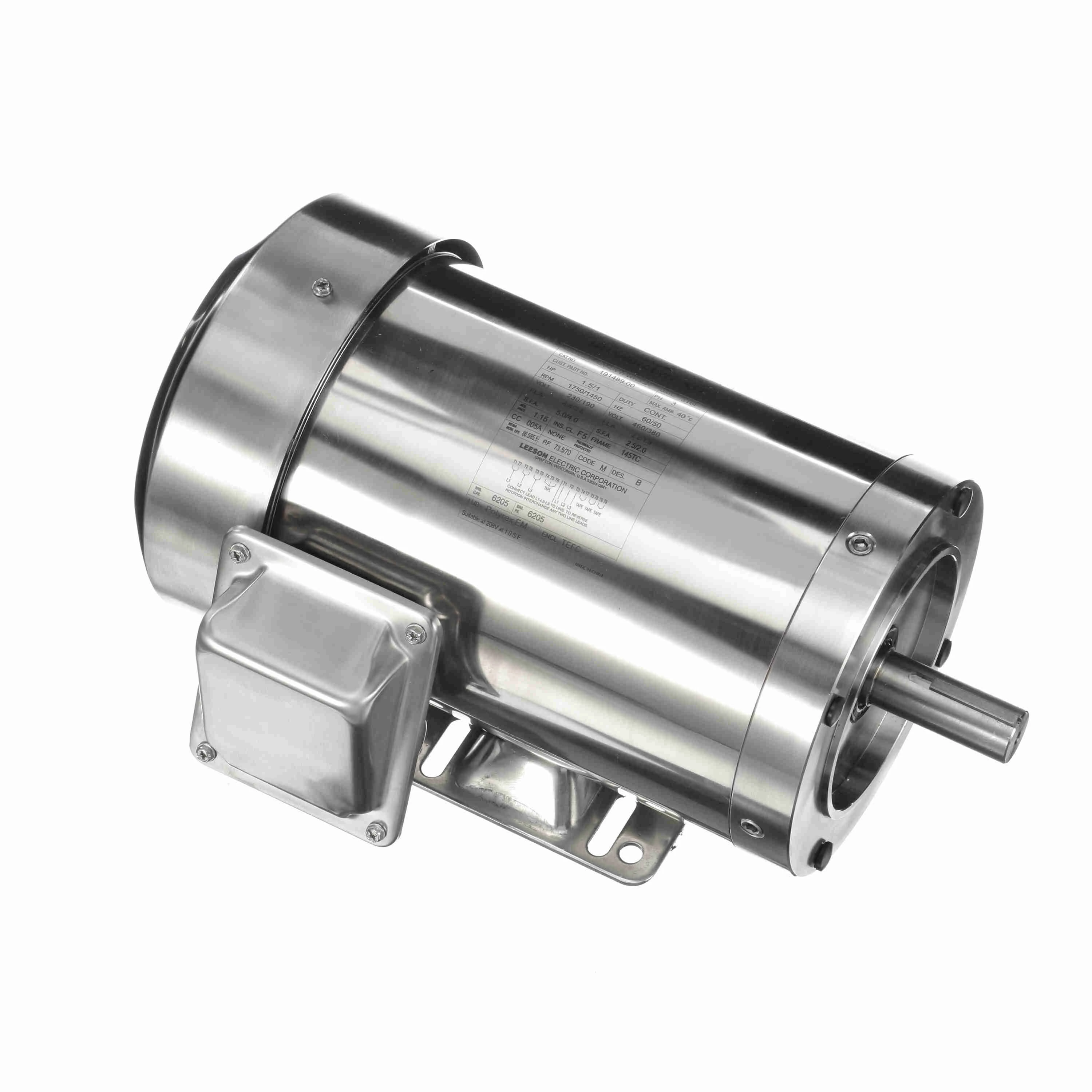 LEESON 191489.00 C145T17WK35 A Washdown Motor 50-60 Hertz | AJ2TNH 48ZH85 / C145T17WK35 A