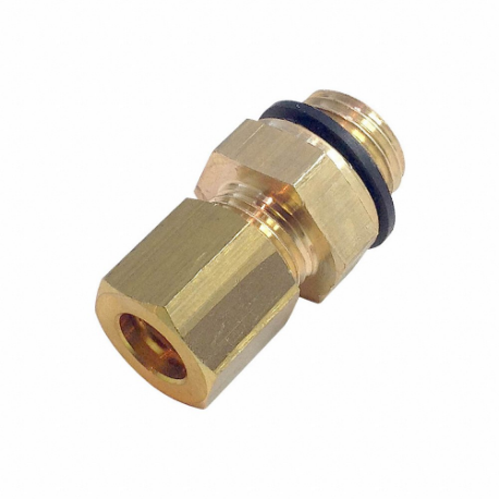 Metric Brass Compression Fitting, Brass, Metric x Compression, 8 mm Pipe Size