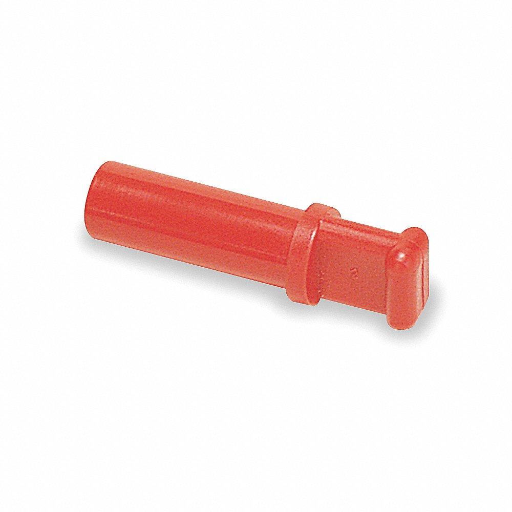 Phích cắm, Polymer, Thân ống, Ống OD 5/32 inch, Màu đỏ, Chiều dài 1 3/16 inch, 50Pk