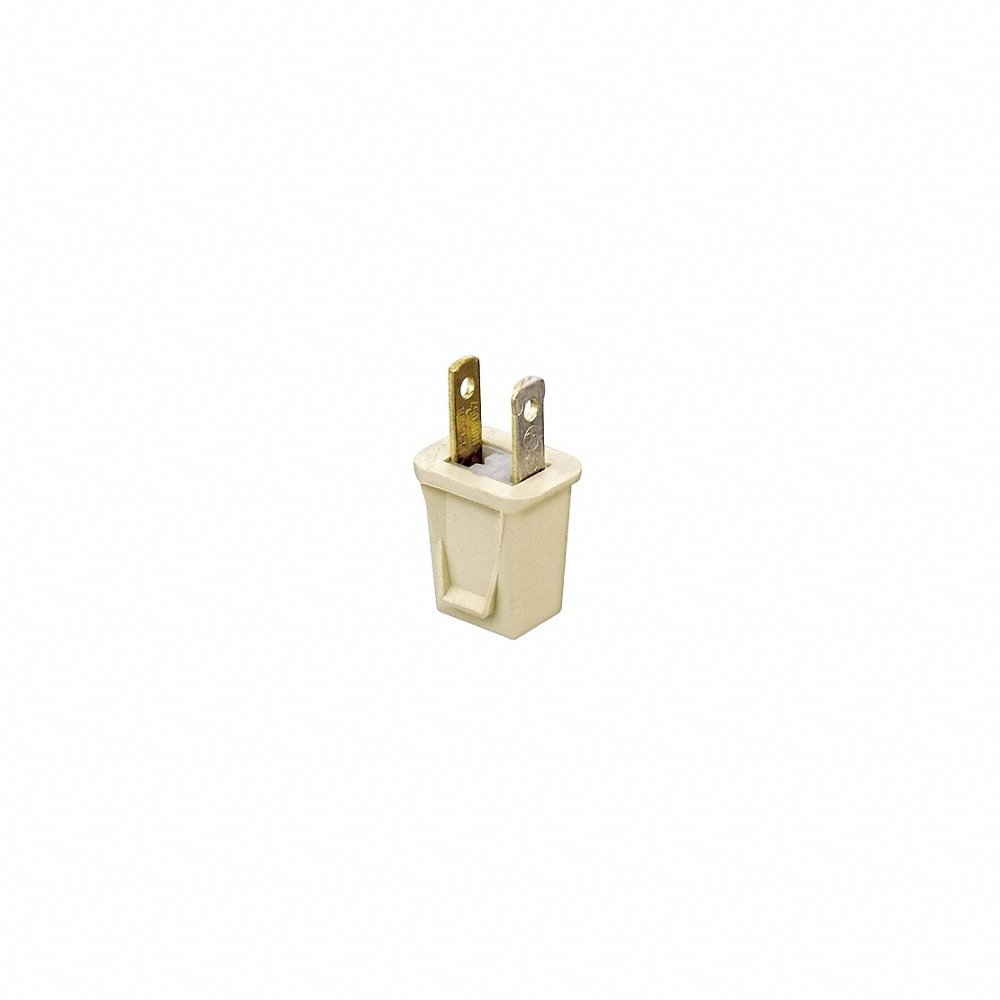 LEVITON 123-PI Straight Blade Plug, 1-15P, 10 A, 125VAC, 2 Poles, Ivory, Screw Terminals | CR9HJB 792RX8