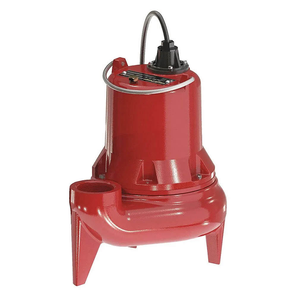 Bomba de aguas residuales, 1/2, 120 VCA, caudal de 118 Gpm, tamaño de 2 pulgadas