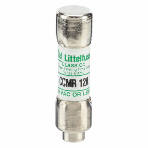 LITTELFUSE CCMR012 Fuse, Class CC, Time Delay, 12A, 500V DC, Cylindrical Body, Non-Indicating | CY3EAT