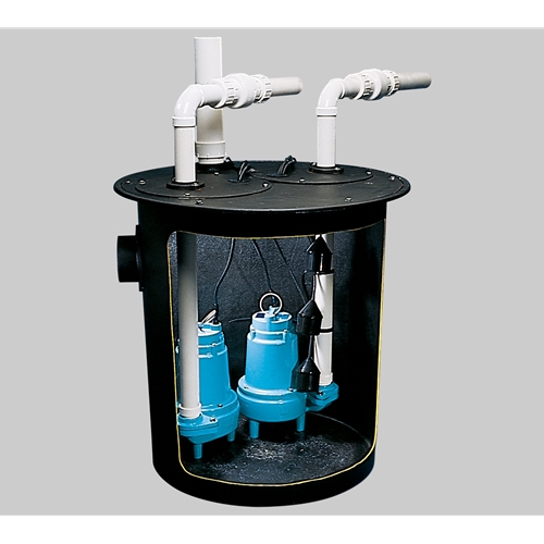 Bomba dúplex para aguas residuales, 1/2 Hp, 115 V, lavabo de 36 pulgadas, monofásico