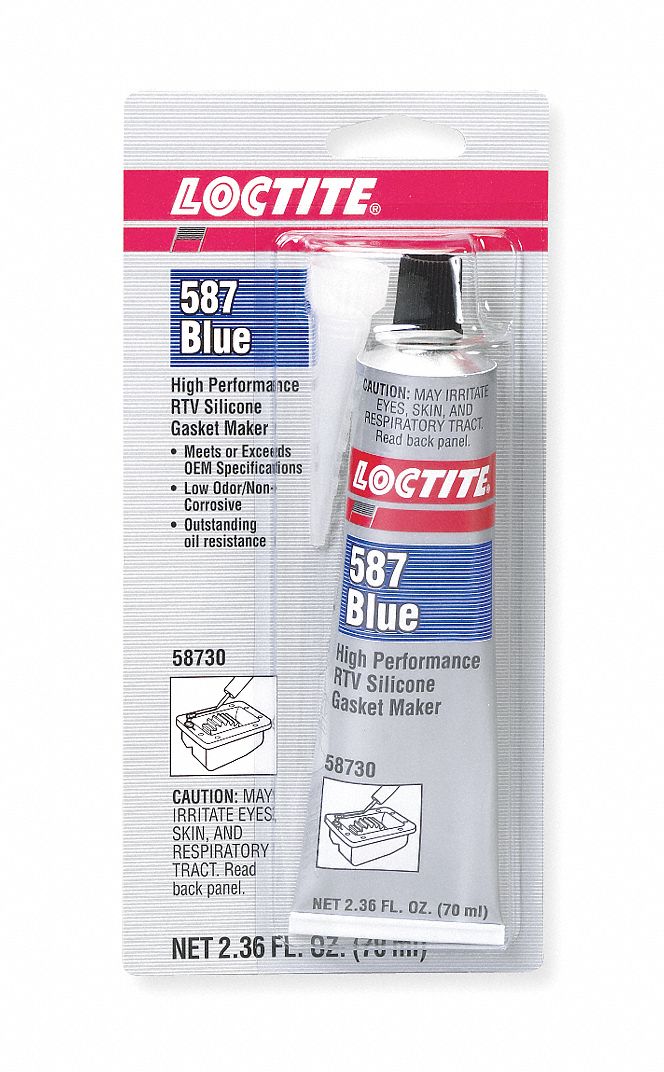Silicone Gasket Maker, Low Odor Noncorrosive, -75 To 500 Deg.F Temp. Range, Blue