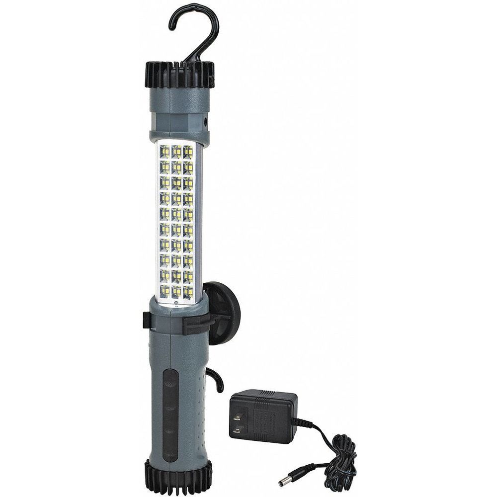 LED 충전식 핸드 램프, 3 램프 와트, 무선 코드 길이, 검정 / 회색