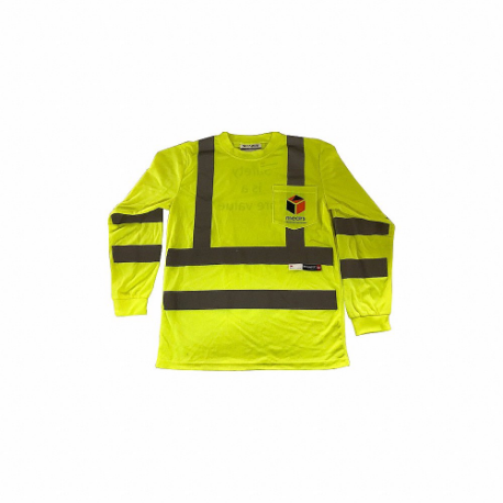 Long Sleeve Hi-Vis Reflective, Ansi Class 3, 4Xl, Yellow, Long, T-Shirt Shirt
