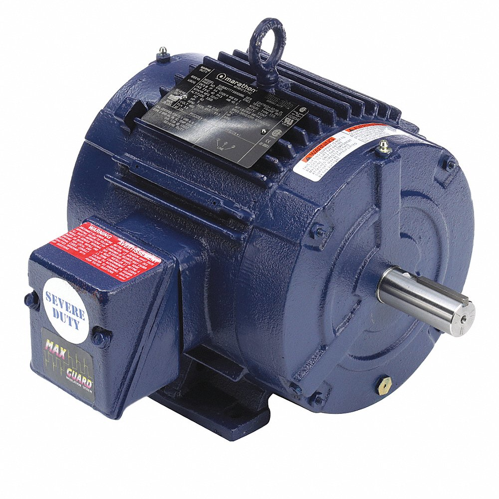 Severe Duty Motor, Totally Enclosed Non-Ventilated, Rigid Base Mount, 3 HP, 460V AC