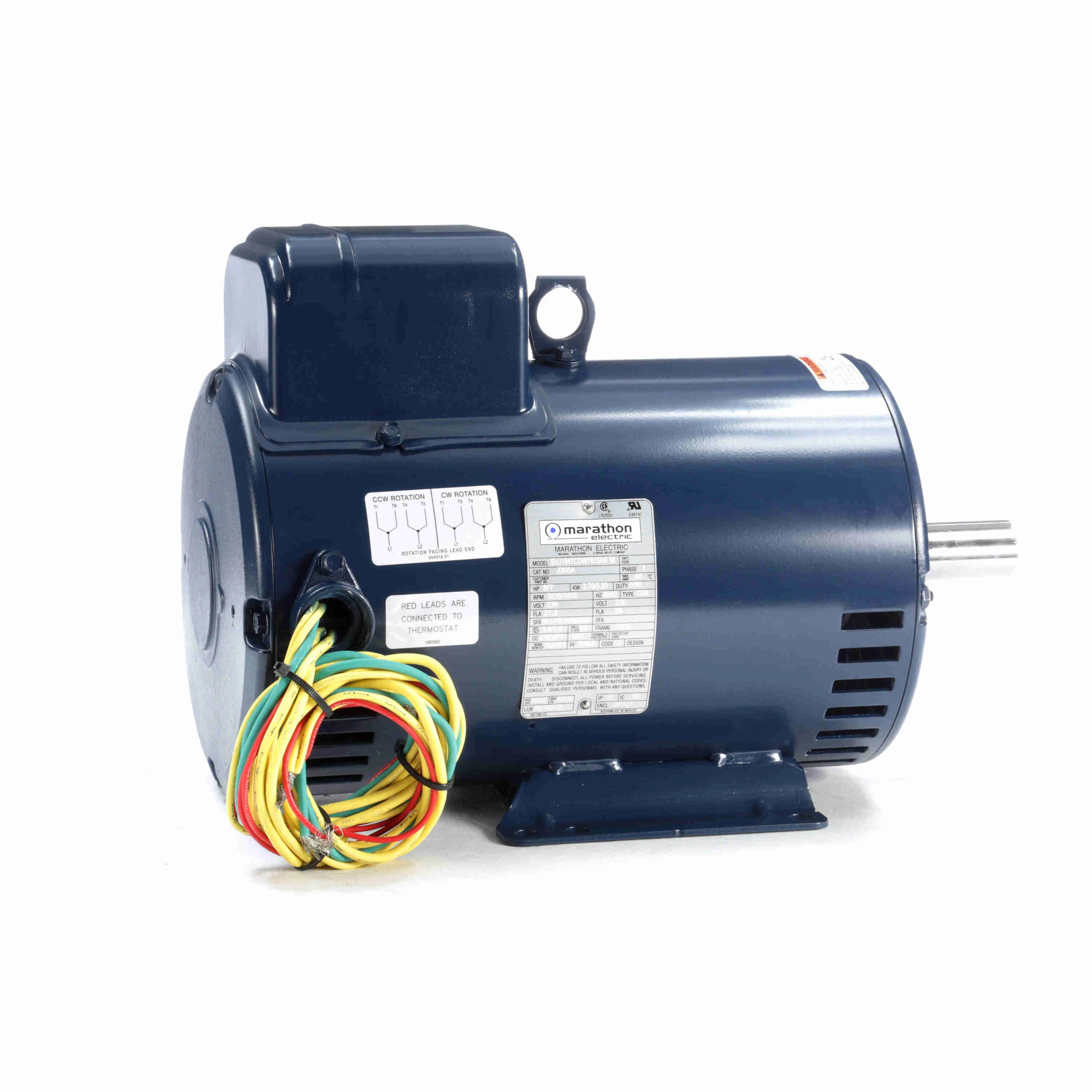 Crop Dryer Motor, 5 and 7 HP, 1 Phase, 60 Hz, 230 and 230V, 3600 and 3600 RPM