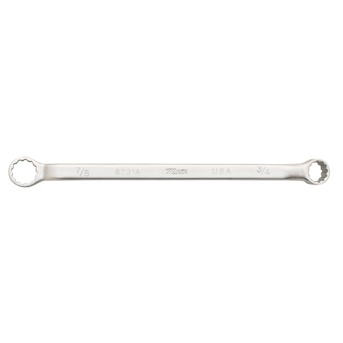 Offset Double Box Wrench, SAE, 12 Point, 5/8 x 3/4 Inch Size, Chrome, Steel
