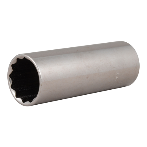 Socket, Deep, SAE, 12 Point, 1/2 Inch Drive, 1/2 Inch Size, Chrome, Alloy Steel