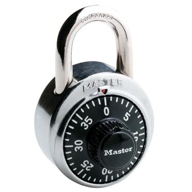 Combination Stainless Steel Body Padlock, 48mm Wide, 19mm Tall Shackle, Black
