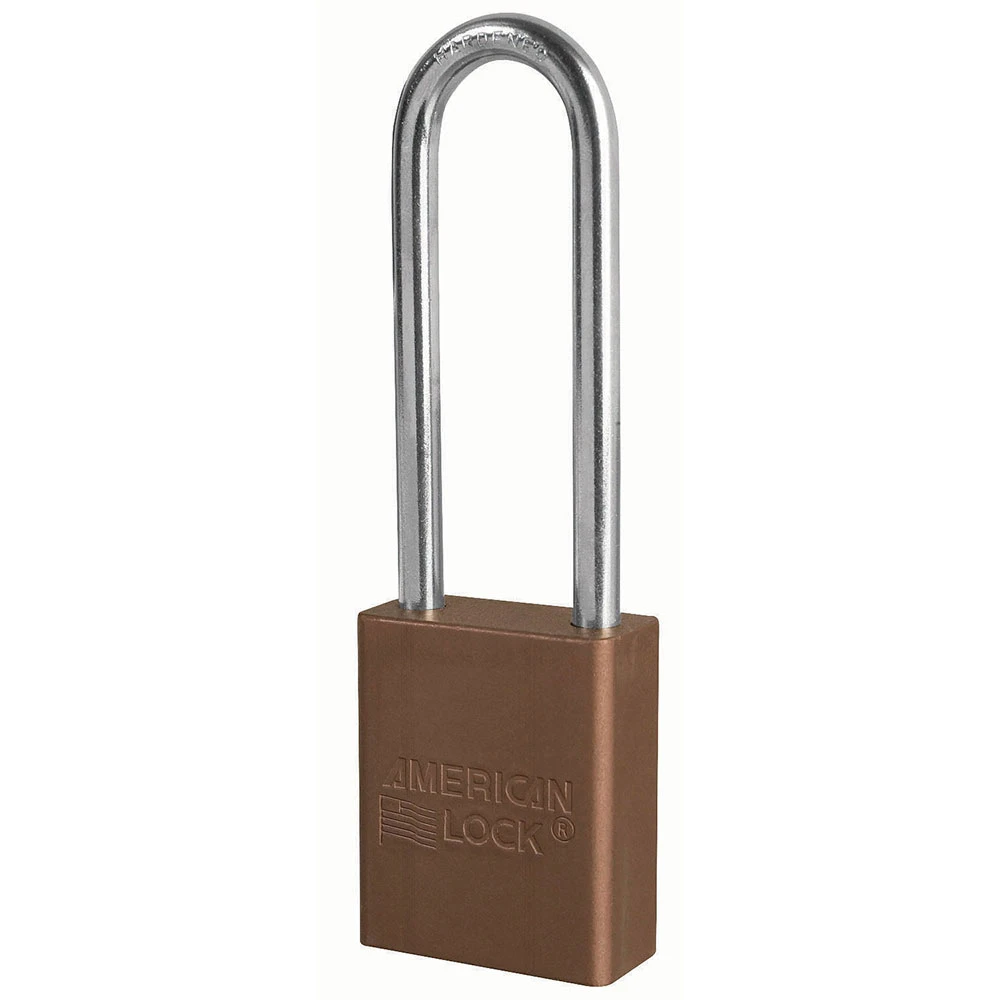 MASTER LOCK A1167BRN Anodized Aluminium Safety Padlock, 1 1/2 Inch Wide, 3 Inch Tall Shackle, Keyed Different, 6 Pin Locking, Brown | CM7TNZ